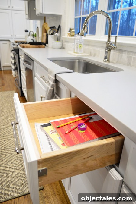 Kitchen homework drawer