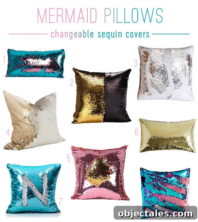 Mermaid pillows collage