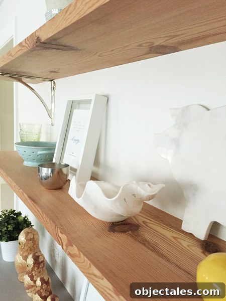 reclaimed wood shelves raw before stain color