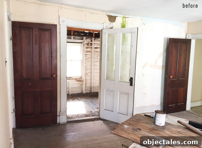 Beach House Gut Renovation: Stripping It Down to the Studs 19 Before view toward old porch