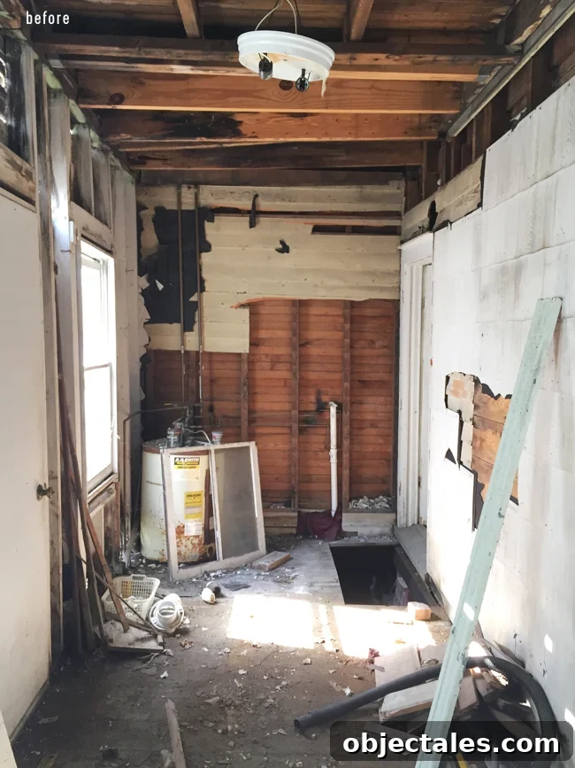 Beach House Gut Renovation: Stripping It Down to the Studs 25 Original view when house was purchased