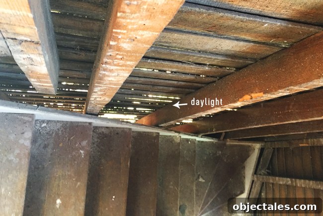 Beach House Gut Renovation: Stripping It Down to the Studs 5 Gaps behind siding