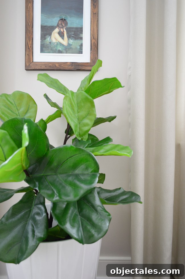 Realistic Faux Fiddle Leaf Fig That Looks Truly Lifelike 7 Cluster of faux fiddle leaf figs in room