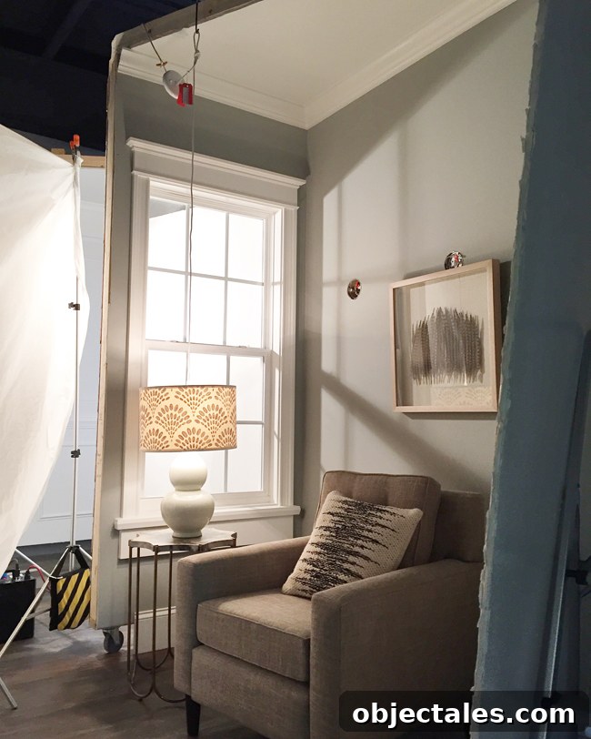 Lighting fixture prepared for photo; cord later removed in editing