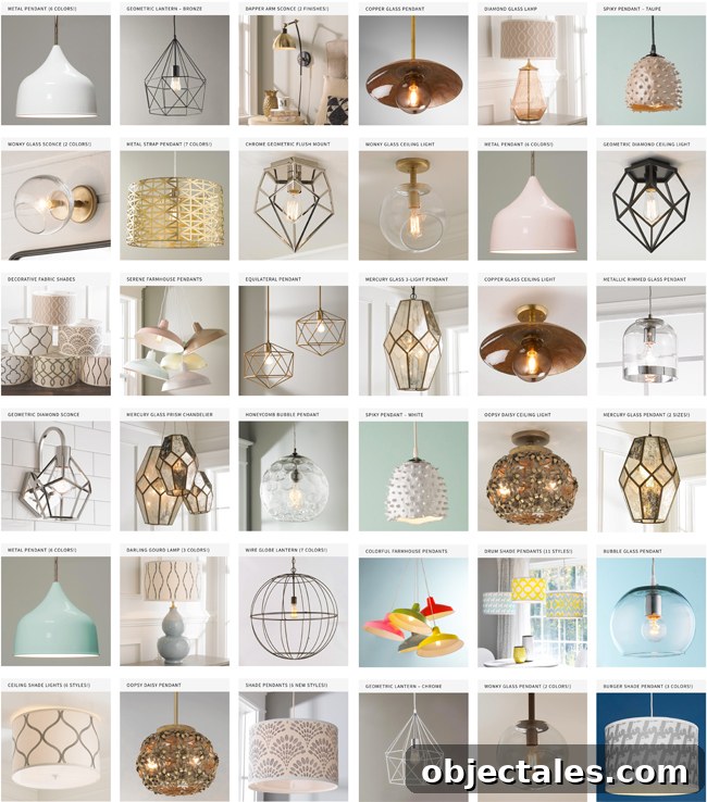 Collage of Young House Love lighting collection