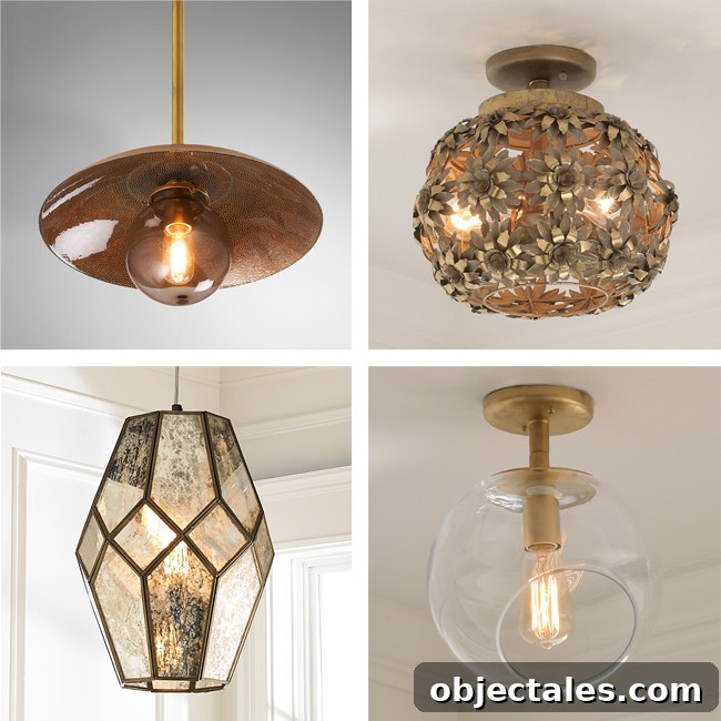Gold and copper finish lighting options
