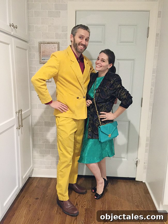 Couples in thrift store outfits