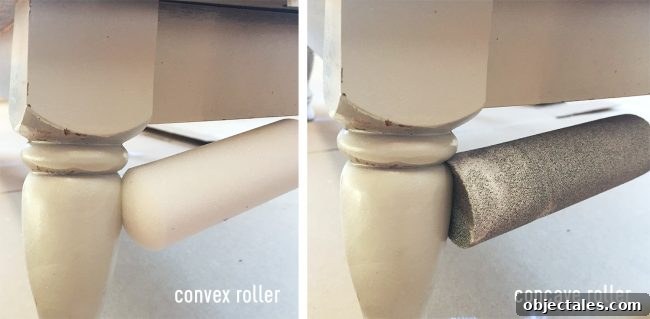 Concave paint roller closeup