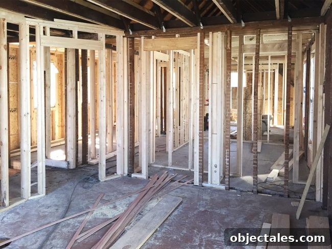 Upstairs framing progress