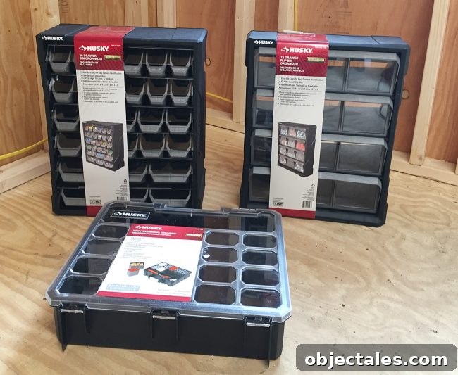 shed storage ideas small part organizers