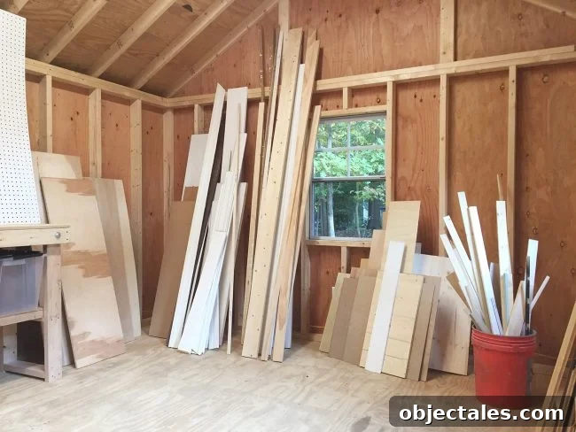 shed storage ideas scrap lumber pile