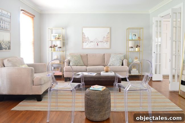 neutral living room makeover after