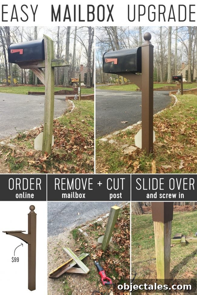 Mailbox post and house numbers