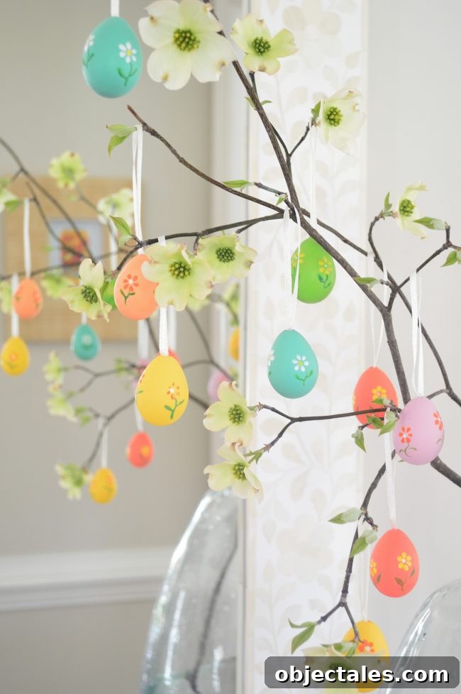 Make a Colorful Easter Egg Tree for Spring Decor 3 easy easter tree colorful eggs from World Market