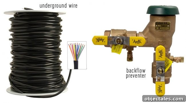 Install Your DIY Sprinkler System: Step-by-Step Guide 8 irrigation system materials underground 10 conductor wire backflow preventer
