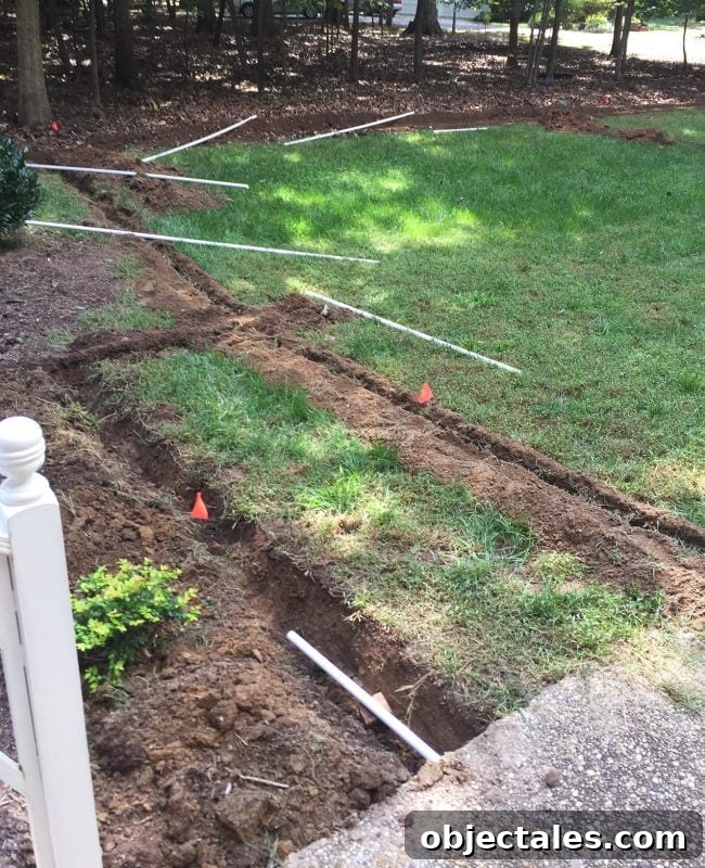 Install Your DIY Sprinkler System: Step-by-Step Guide 10 install irrigation system laying pvc pipe along trenches