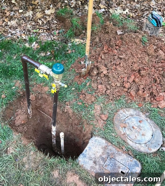 Install Your DIY Sprinkler System: Step-by-Step Guide 12 irrigation system backflow preventer with blowout dug up