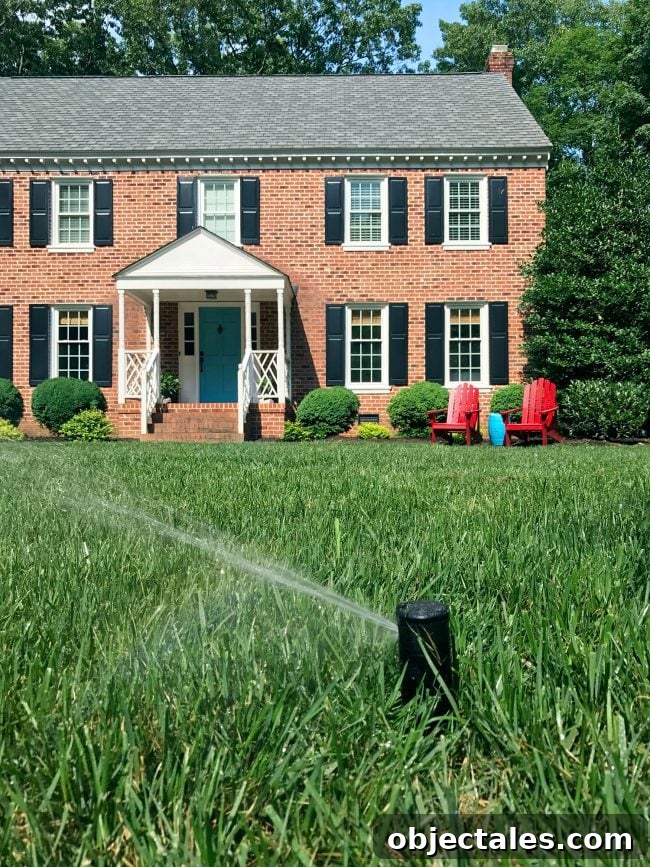Install Your DIY Sprinkler System: Step-by-Step Guide 4 irrigation system sprinkler head spraying lawn close-up