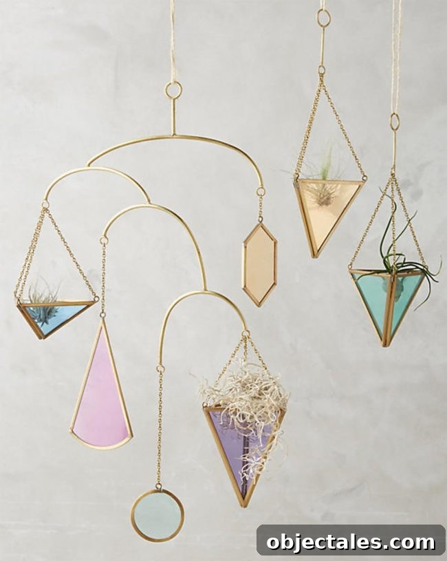 Stained glass hanging planter