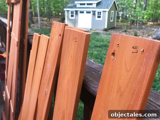 backyard discoveries cedar wooden playhouse unassembled pieces with labels