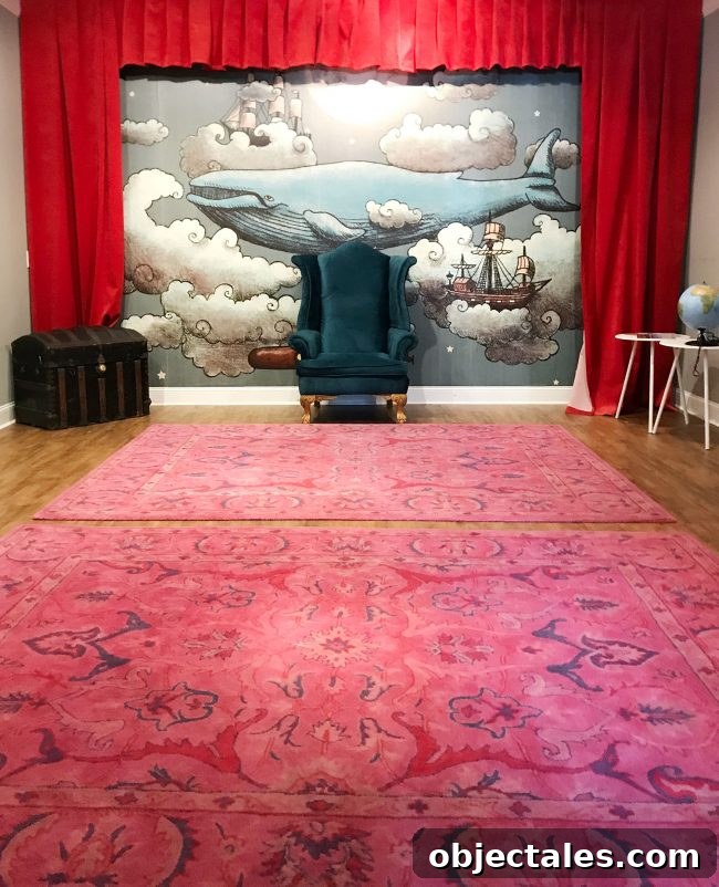 kids room ideas storytime room with pink rugs