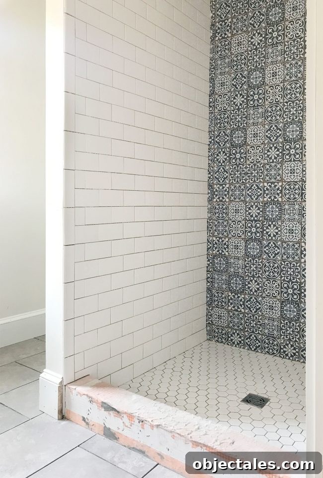 Tiled shower almost done