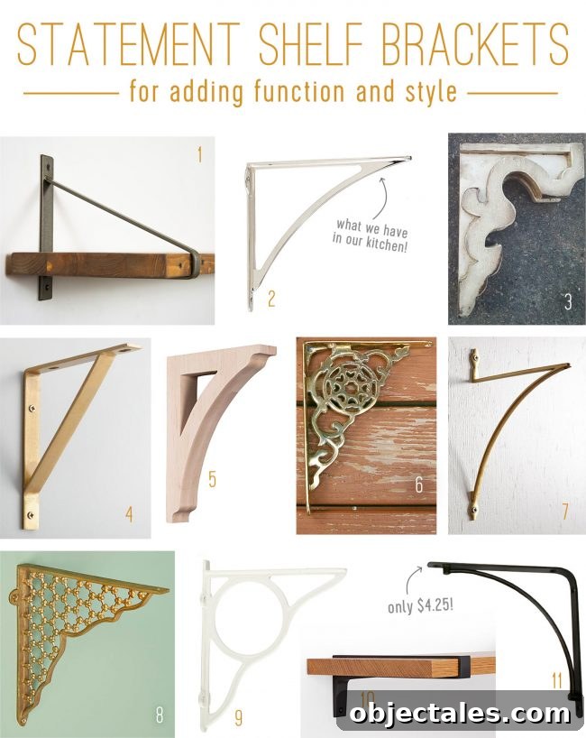 Shelf bracket options