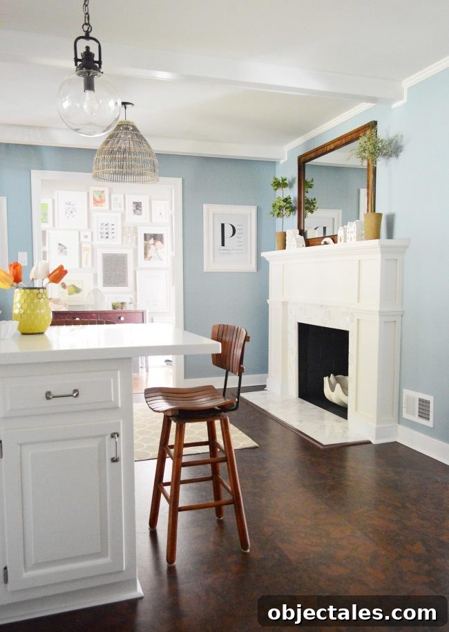 Kitchen after fireplace makeover