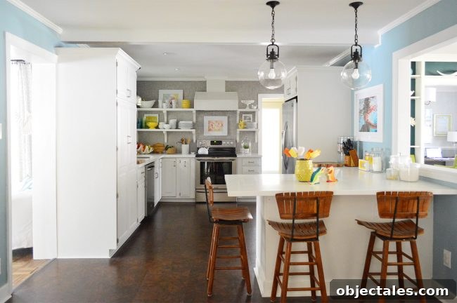 P-shaped kitchen opening