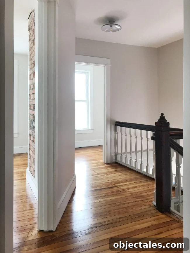 Heart Pine Floor Refinishing: Before and After Results 10 upstairs landing in beach house with refinished pine floors