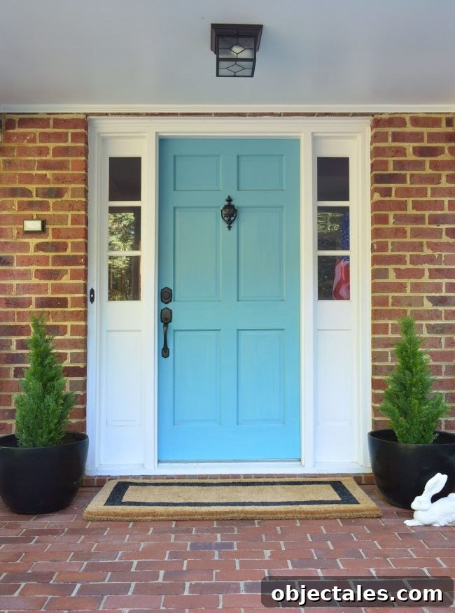 Front Porch With Fake Plant Evergreens