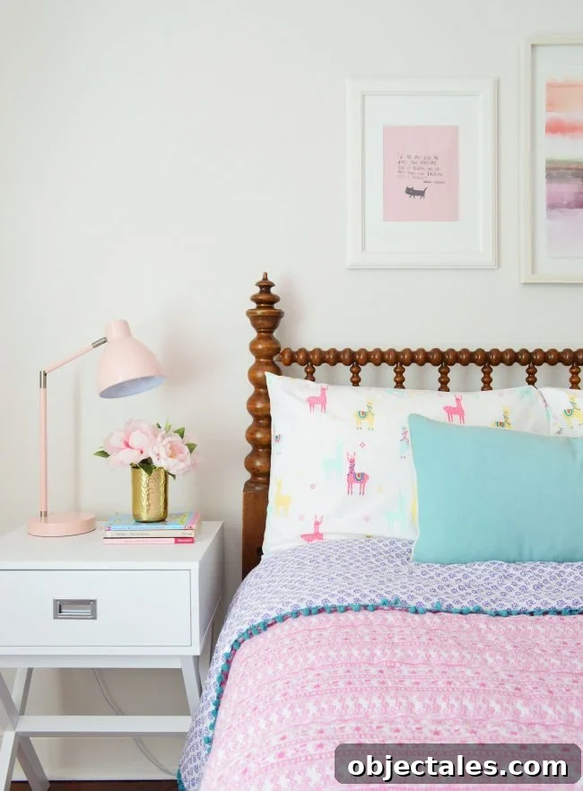 girls bedroom target sidetable pink bedding
