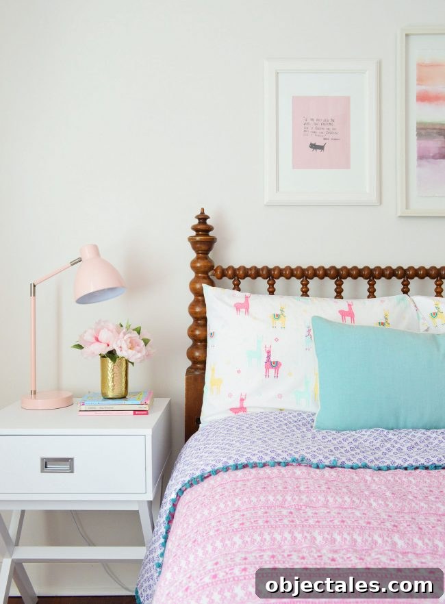 girls bedroom target sidetable pink bedding