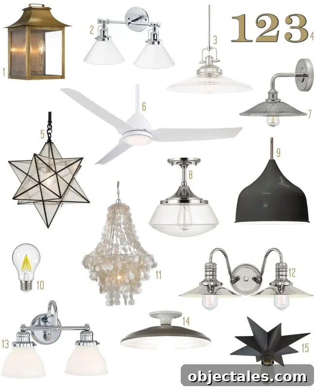vintage rustic lighting mood board