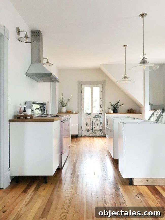 kitchen view with island
