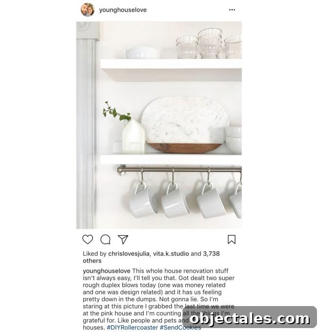 Instagram photo of Beach house kitchen shelves