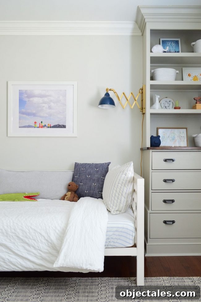 Built-in shelving with accessories