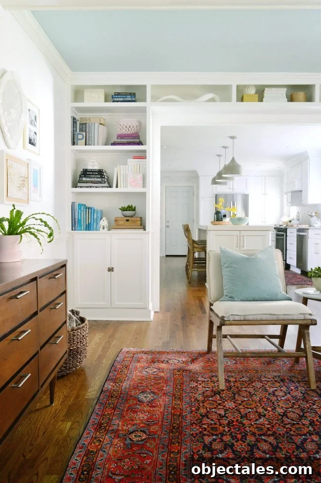 Mistakes We Made in Our Beach House Kitchen 5 Bookshelves with grouped color tones