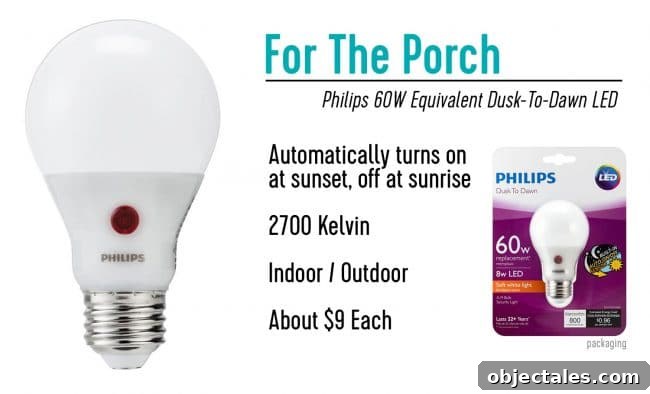 Our favorite dusk to dawn Philips LED light bulb