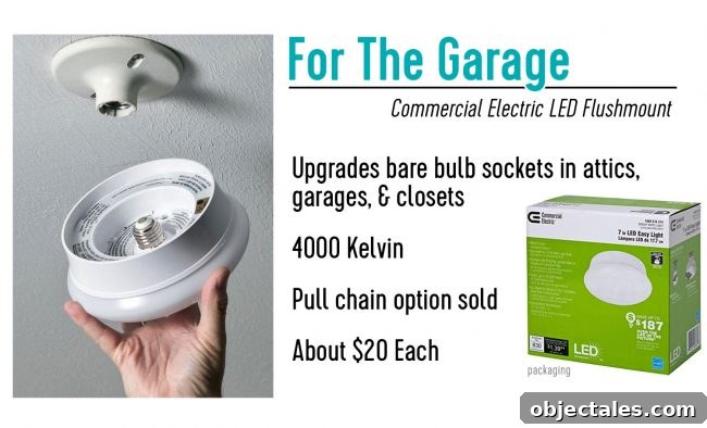 Our favorite garage work light commercial electric LED flushmount