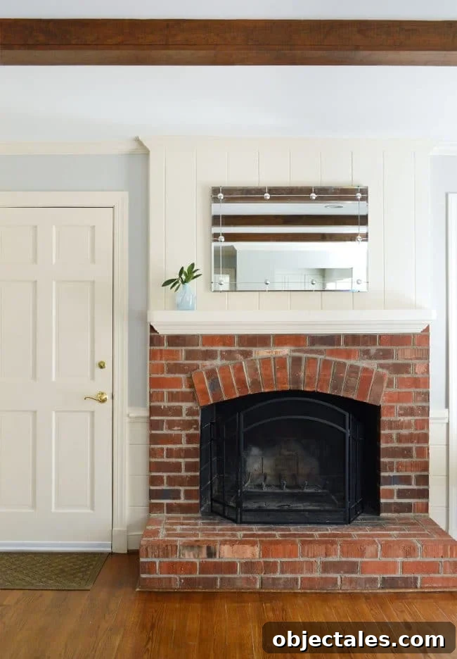 Home Staging Tips to Sell Faster or Simplify Your Space 6 simple fireplace mantle with brick fireplace