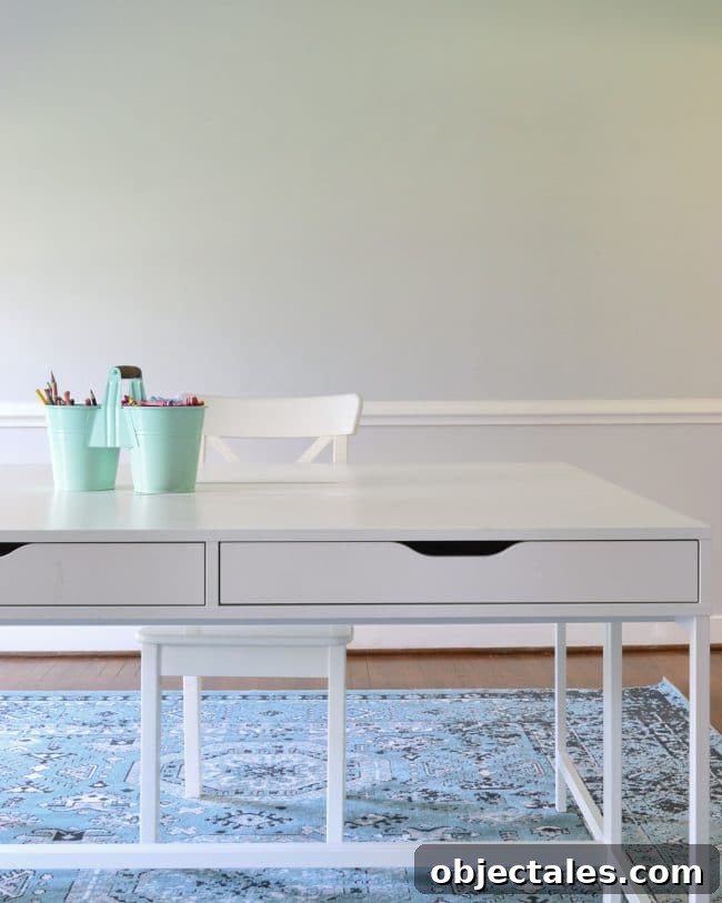 Home Staging Tips to Sell Faster or Simplify Your Space 5 wall in homework room cleared for staging and nothing on table