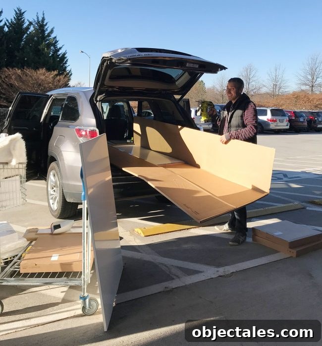 Cutting long panels in a parking lot to fit a car