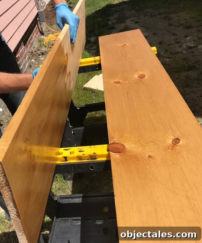 Conceal Your Water Heater with an IKEA Cabinet 11 staining wood shelves with minwax puritan pine