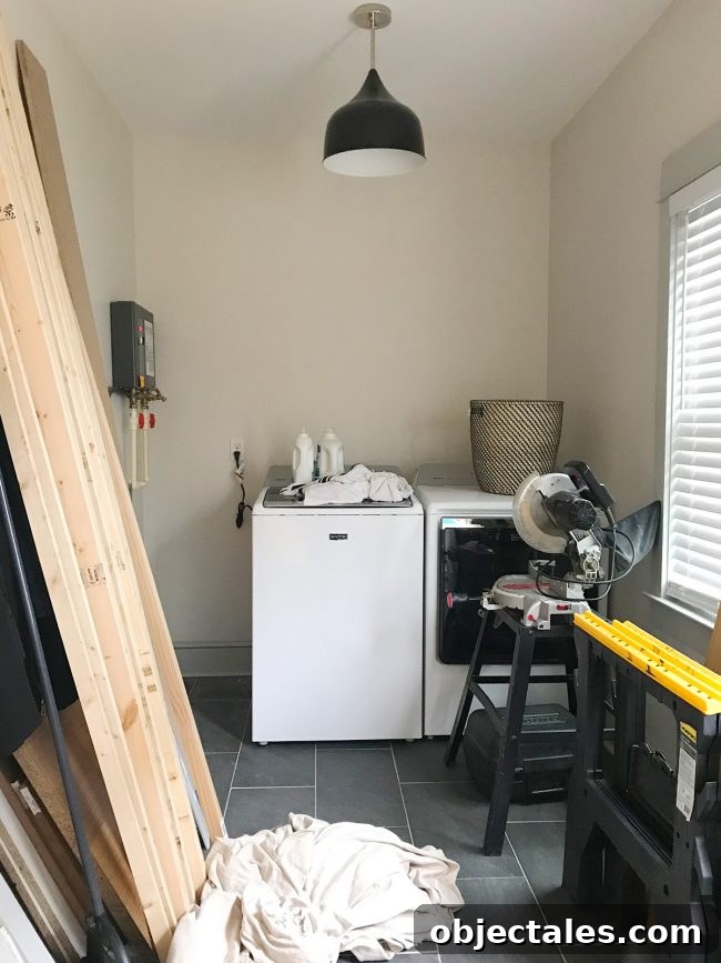 Conceal Your Water Heater with an IKEA Cabinet 5 laundry room with appliances and tools