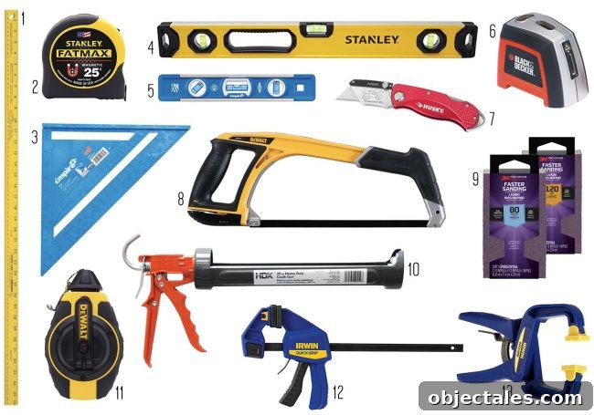 45 Must-Have Tools for Home DIY Projects 6 Measuring and leveling tools
