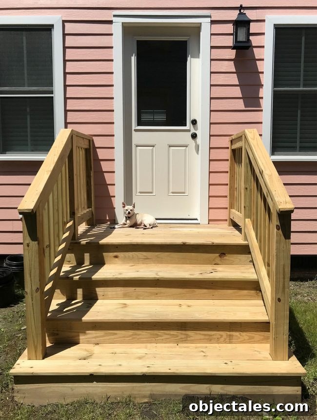 Episode 99: Our Grossest Home Experiment Revealed 4 Side staircase at beach house pre-stain