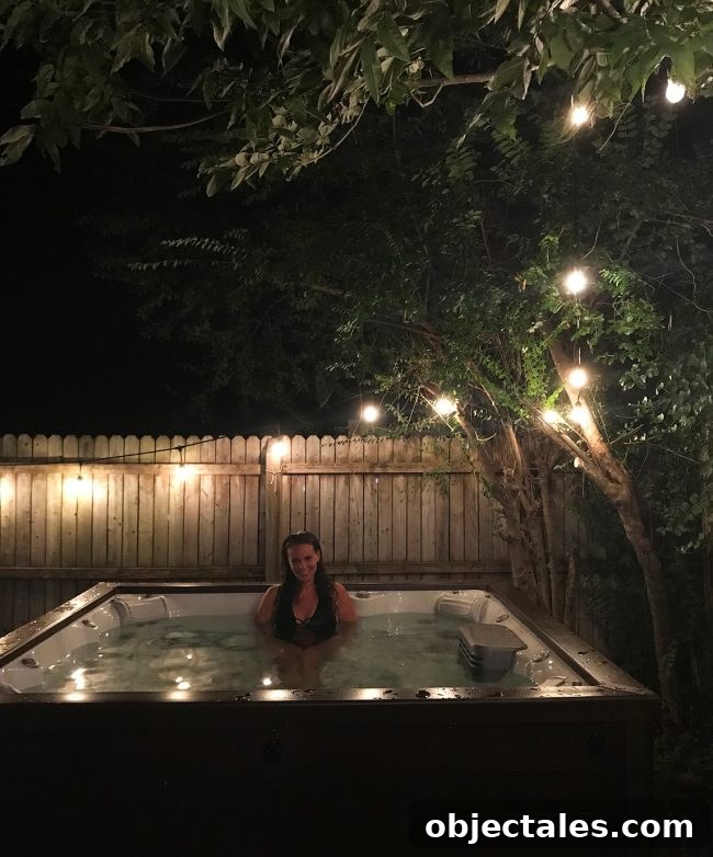 Are Viewers Losing Interest in Big Home Renovations? 6 Hot tub with string lights at night