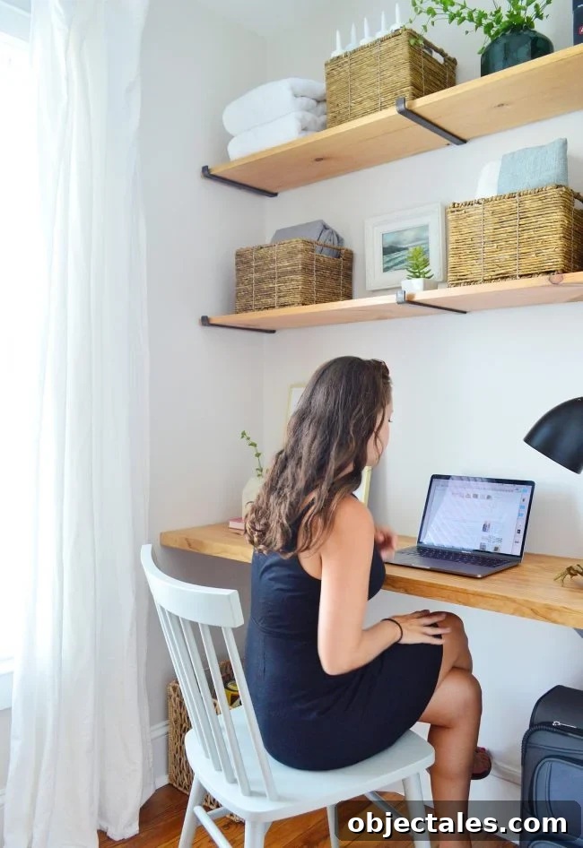 DIY Floating Desk with Built-In Shelves for Office Nook 2 img 87599 1