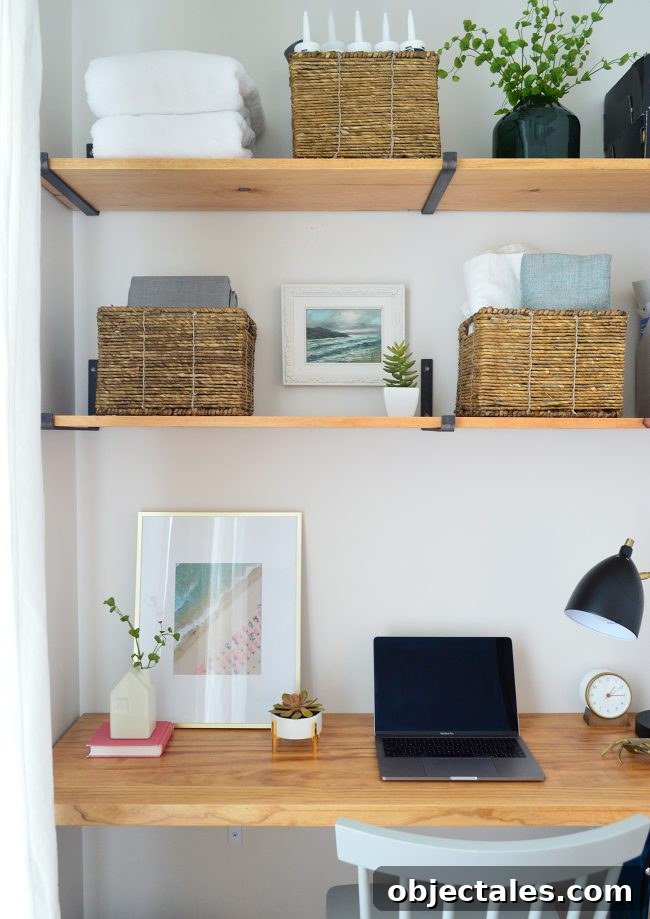 DIY Floating Desk with Built-In Shelves for Office Nook 11 img 87599 20
